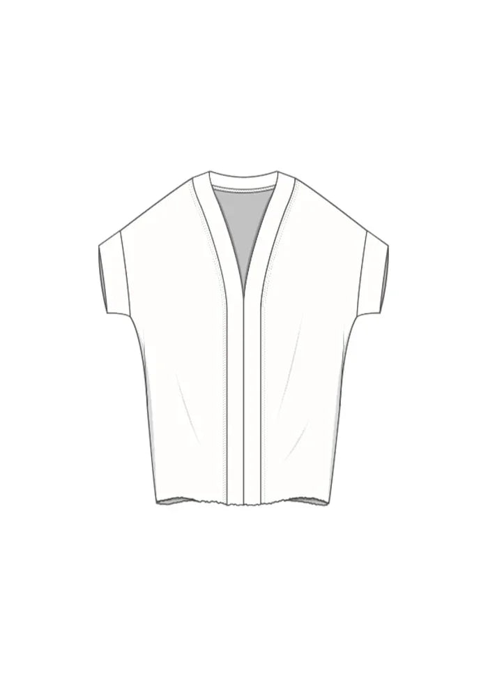 by basics – Merino Cardigan extra wide (8018) - Stone One size