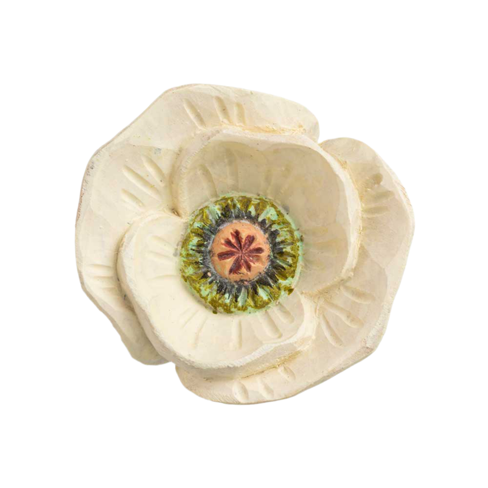 Cabinet Knob - White Poppy