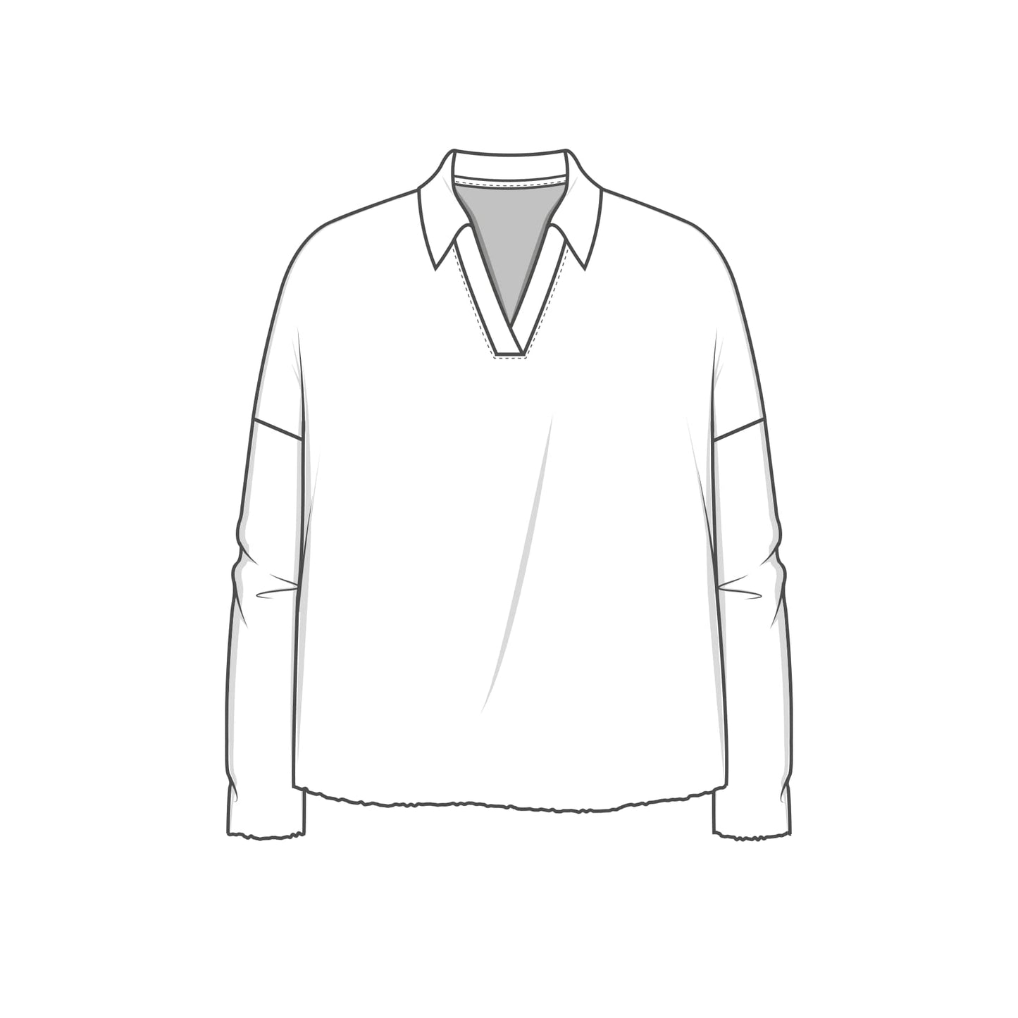 by basics (4065) - Merinó peysa V-neck polo