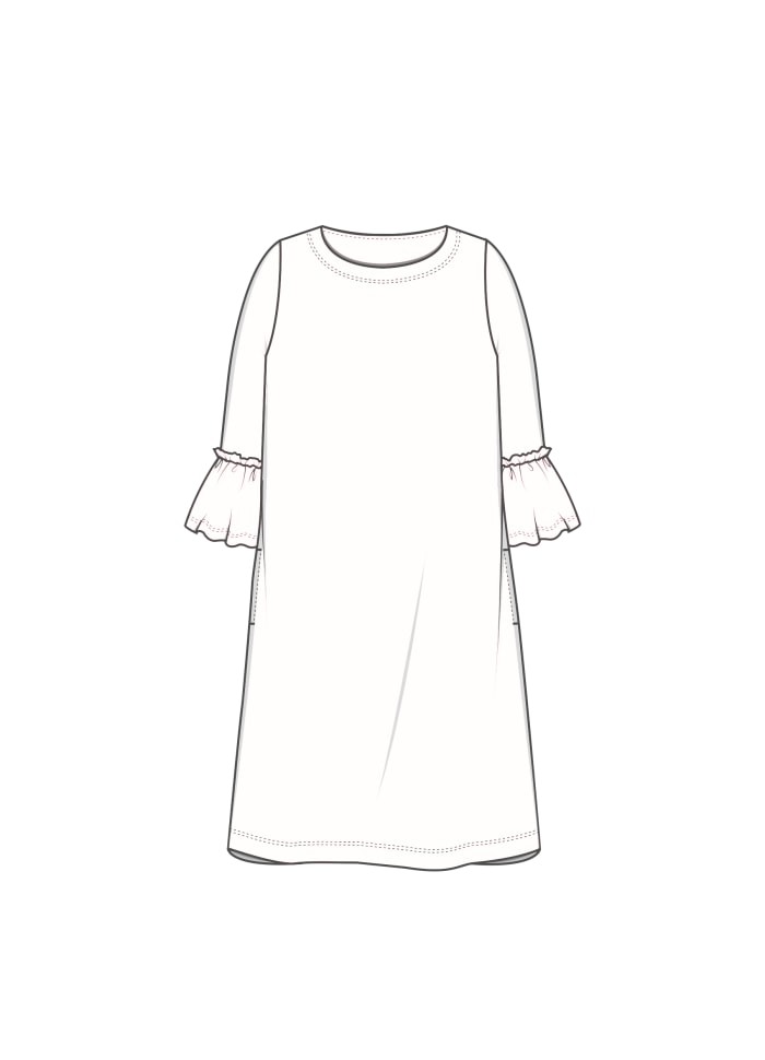 by basics (7030) – Merino Kjóll m/kvart ermum - 2 litir