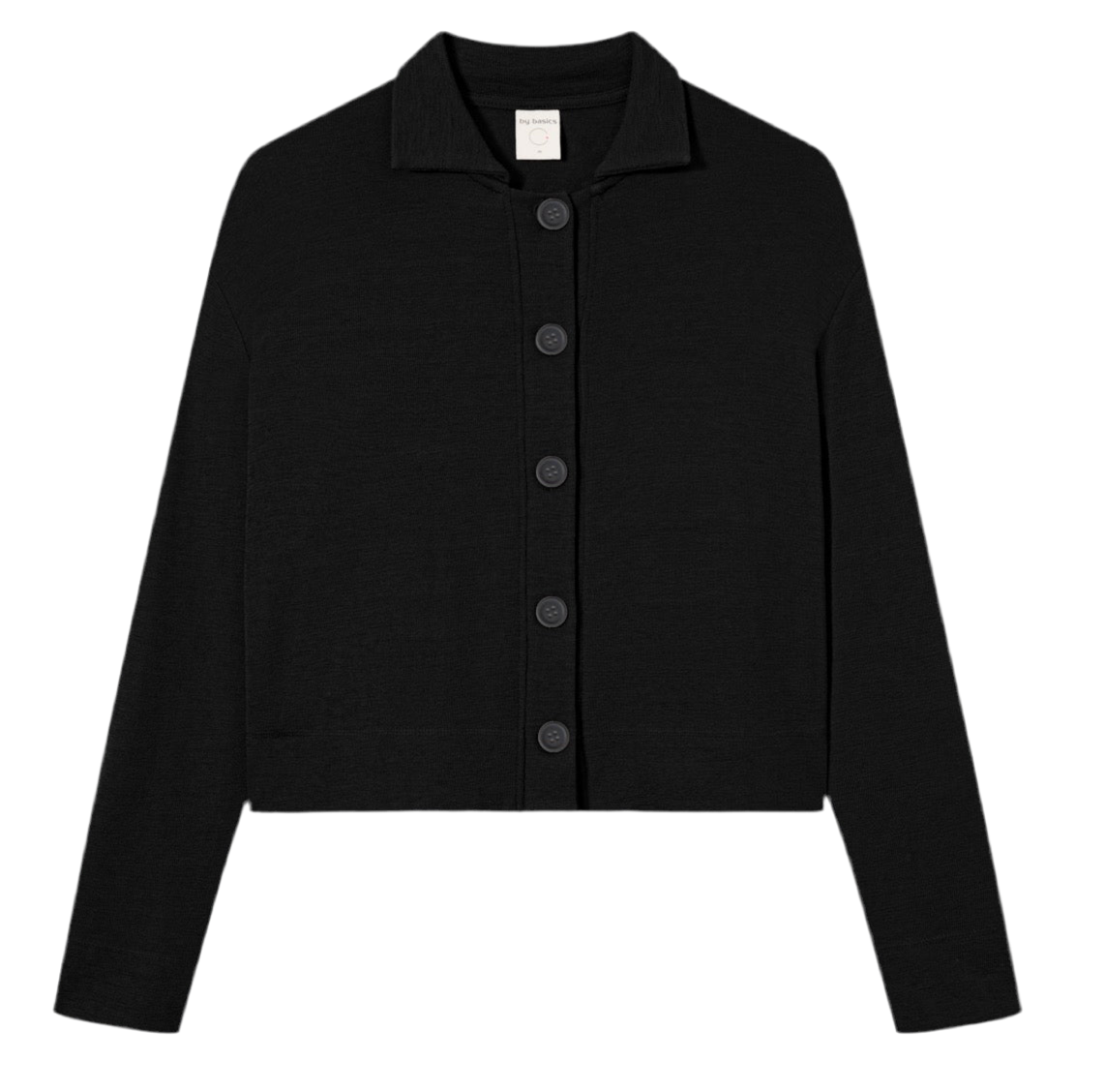 by basics – Merino Cardigan M/Kraga (Black)