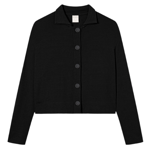 by basics – Merino Cardigan M/Kraga (Black)