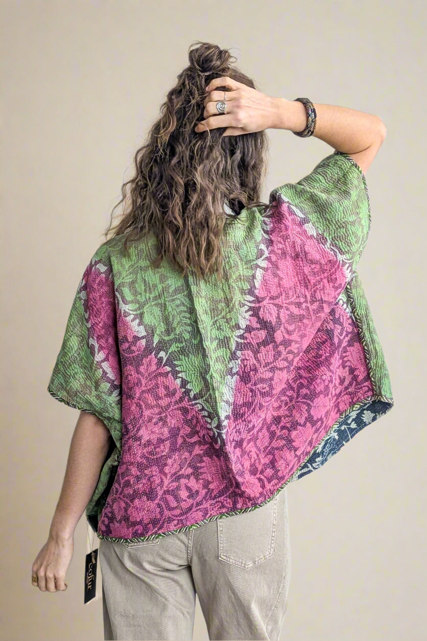 Cofur Kantha Cape Jacket - reversible