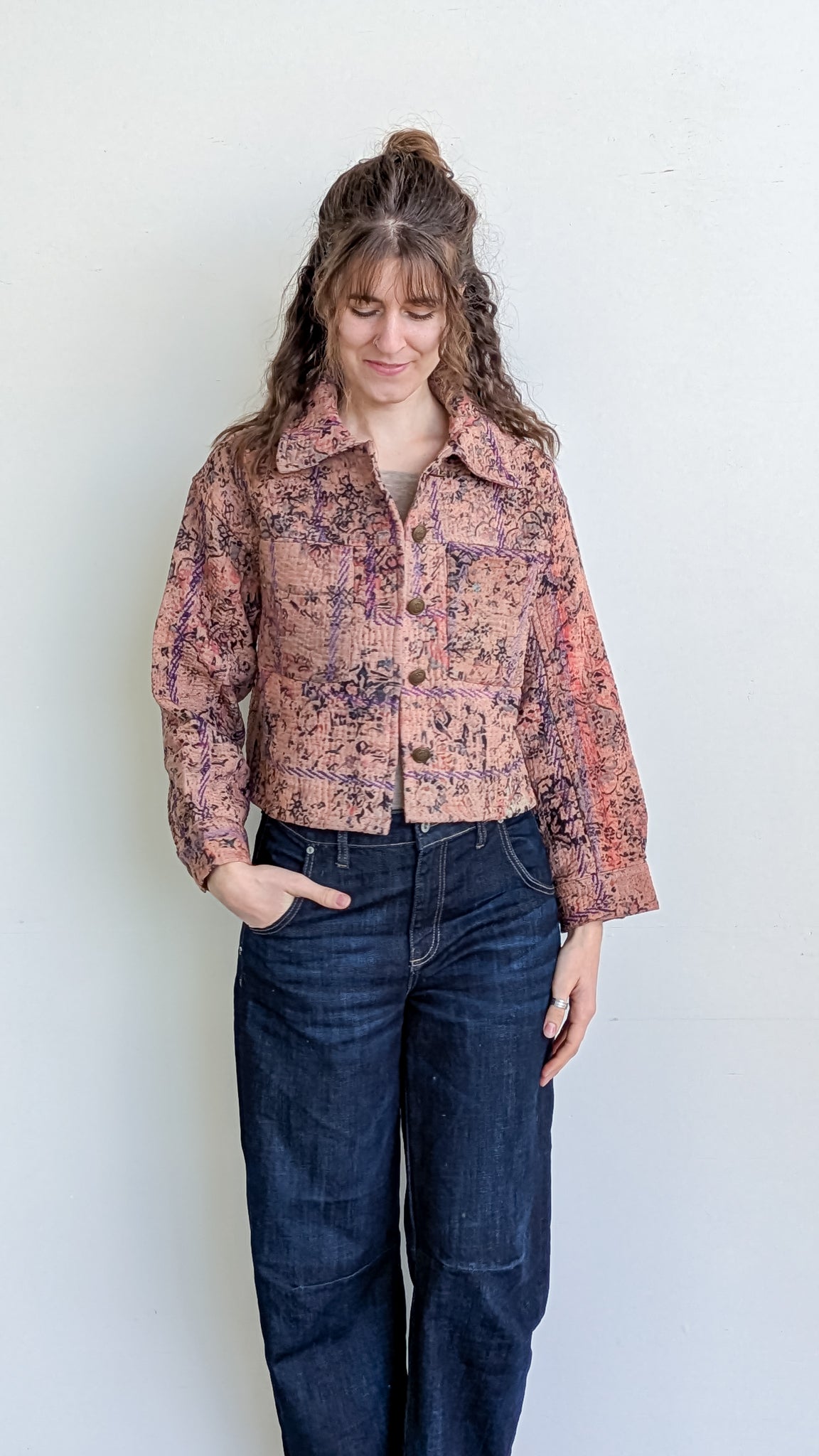 Cofur Kantha jakki - front pockets