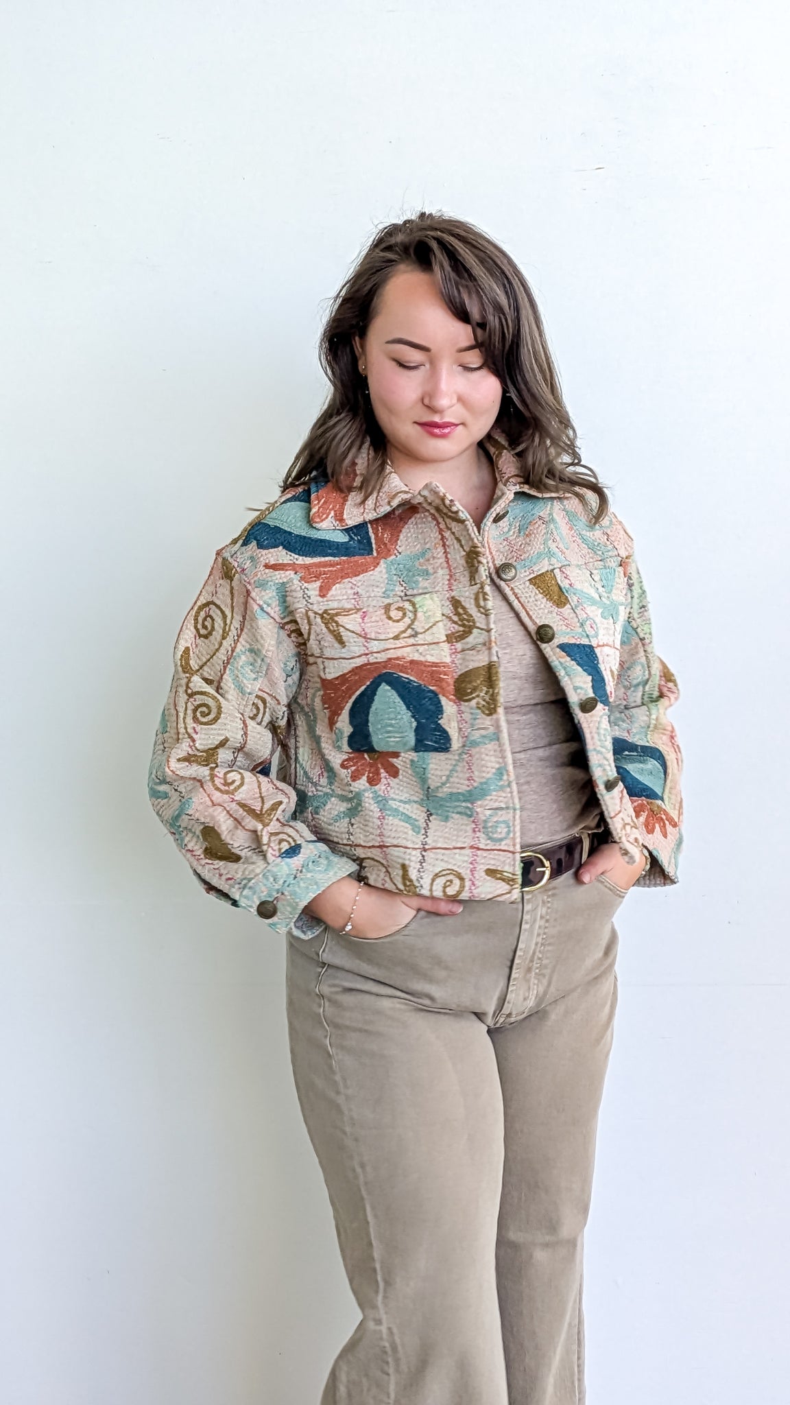 Cofur Kantha jakki - front pockets