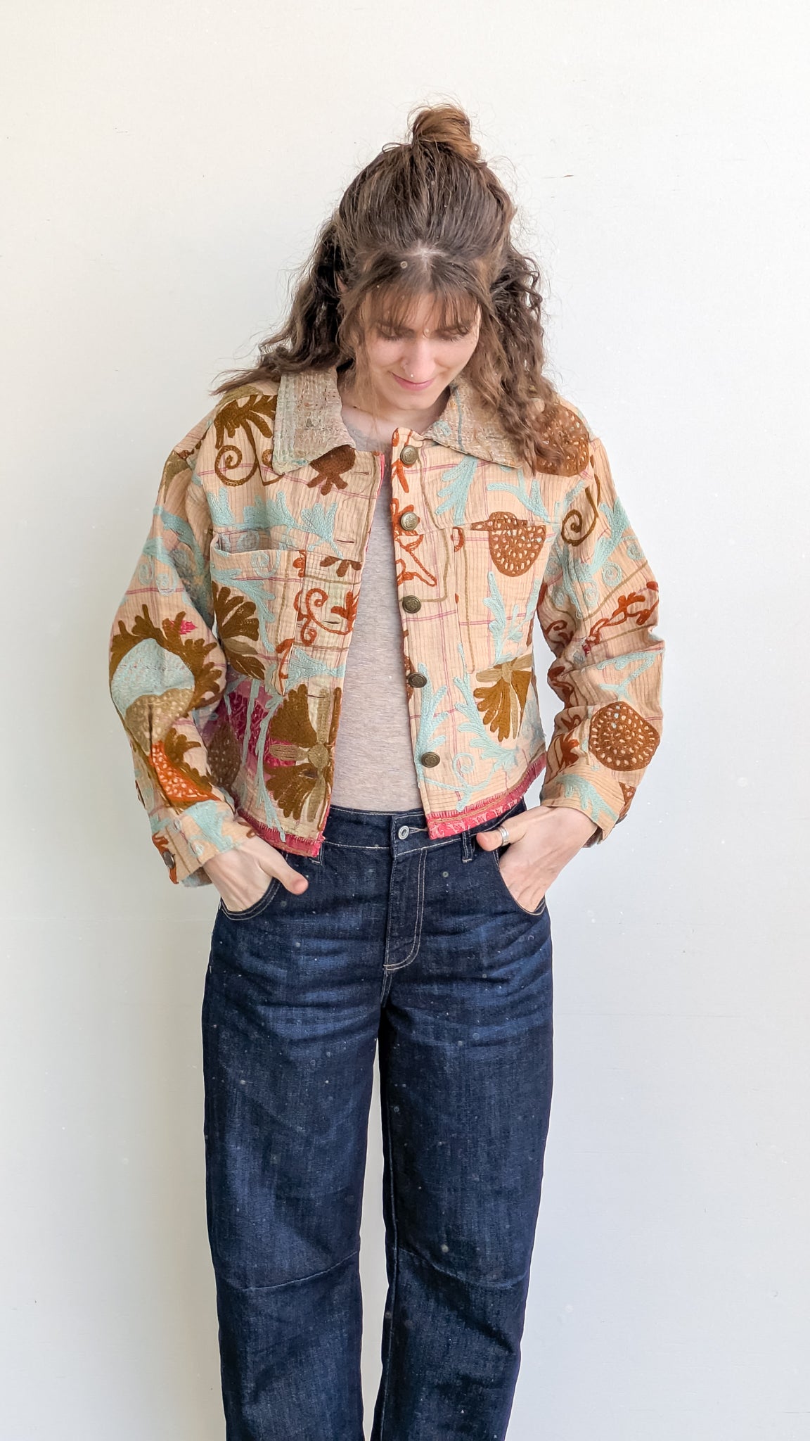 Cofur Kantha jakki - front pockets