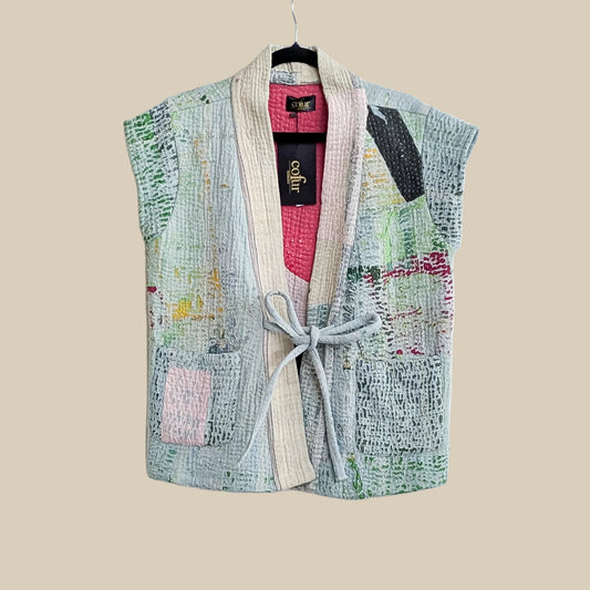 Cofur  Kantha vest w/belt - One size
