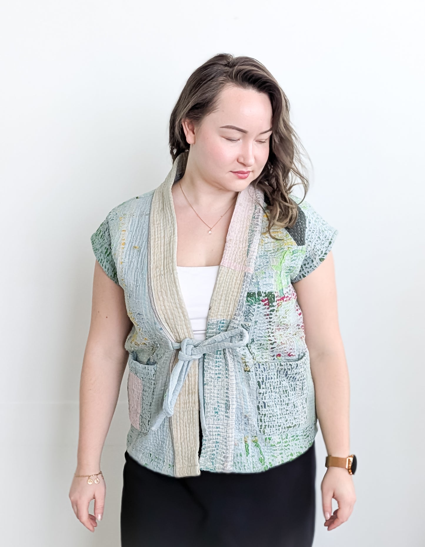 Cofur  Kantha vest w/belt - One size