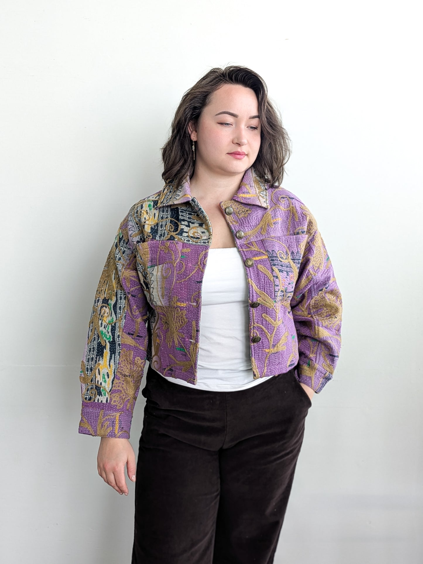 Cofur Kantha jacket Front Pockets