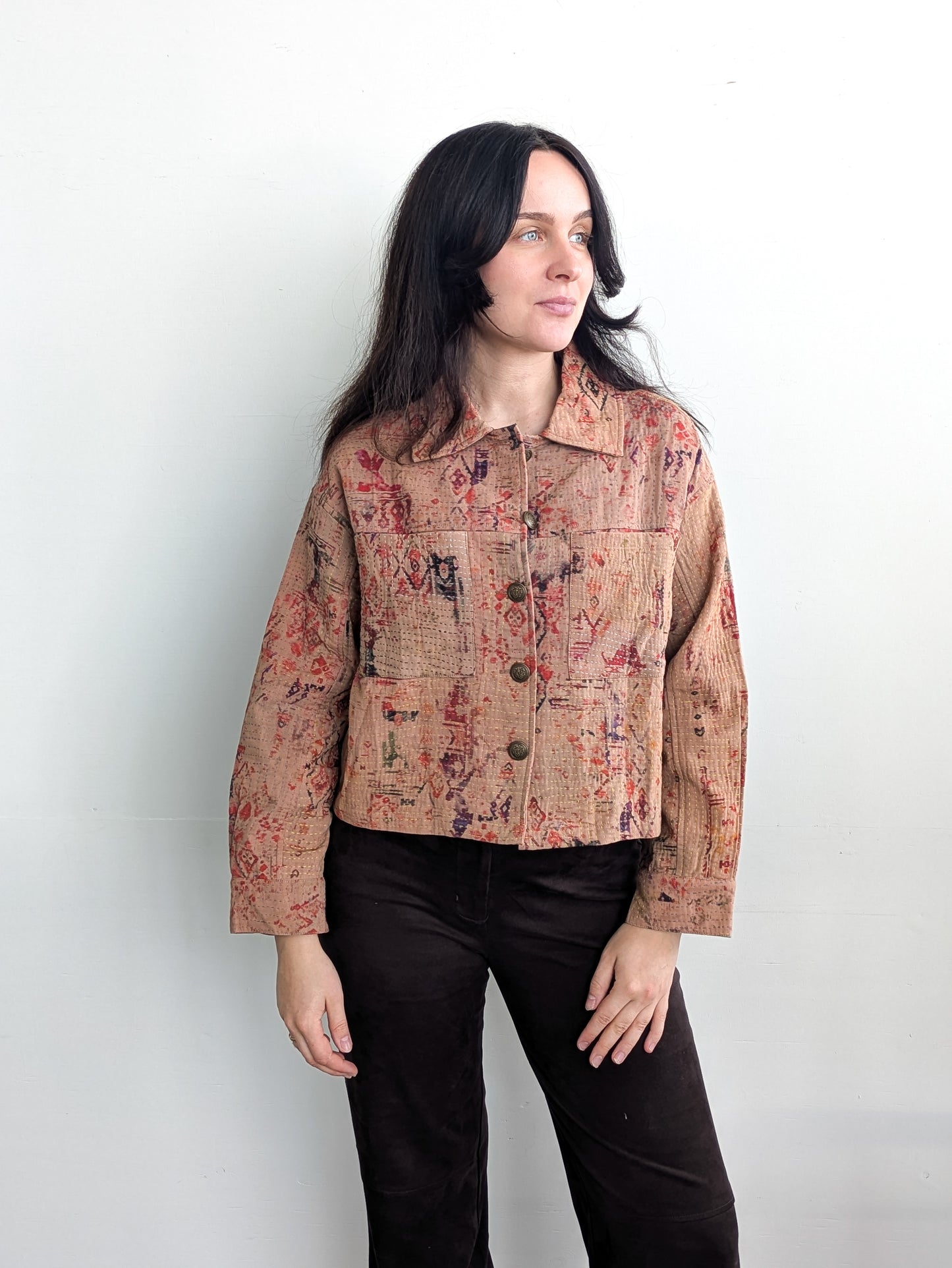 Cofur Kantha jacket Front Pockets