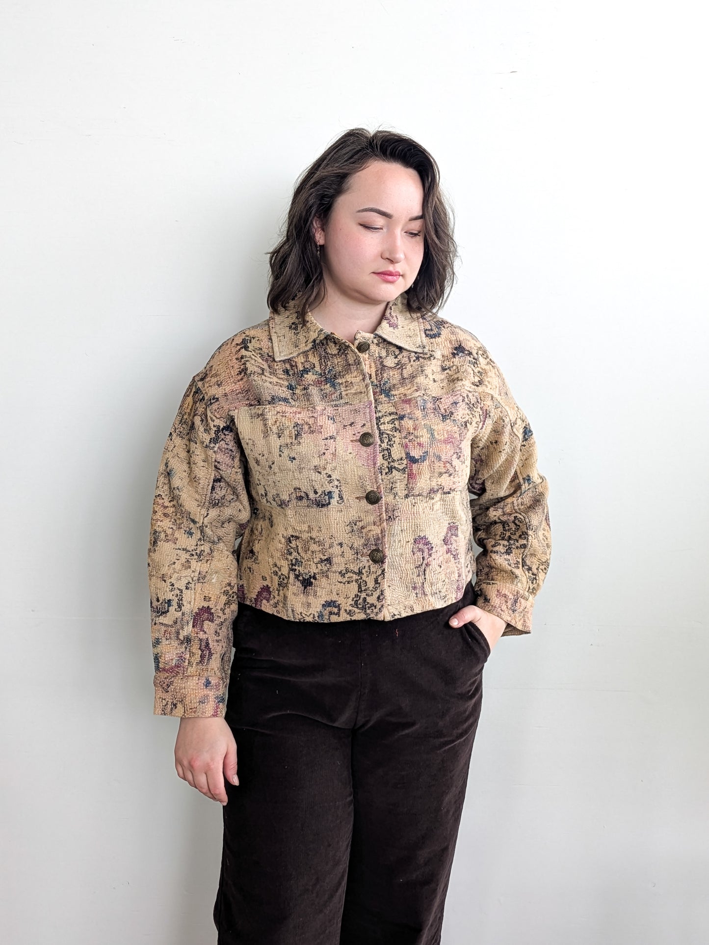 Cofur Kantha jacket Front Pockets