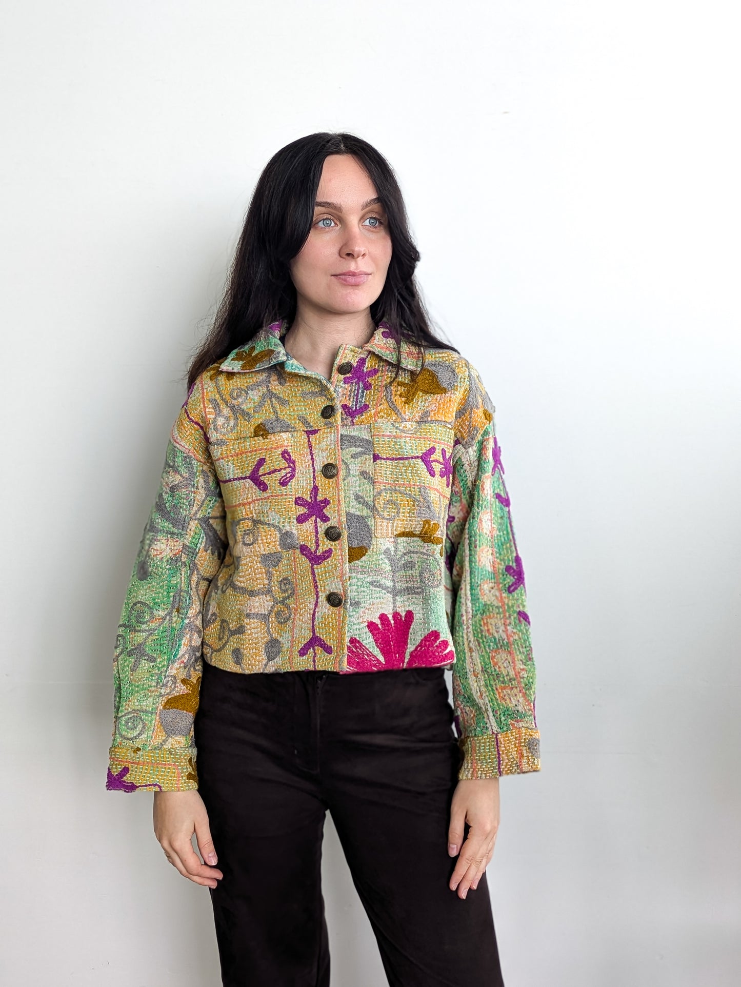Cofur Kantha jacket Front Pockets