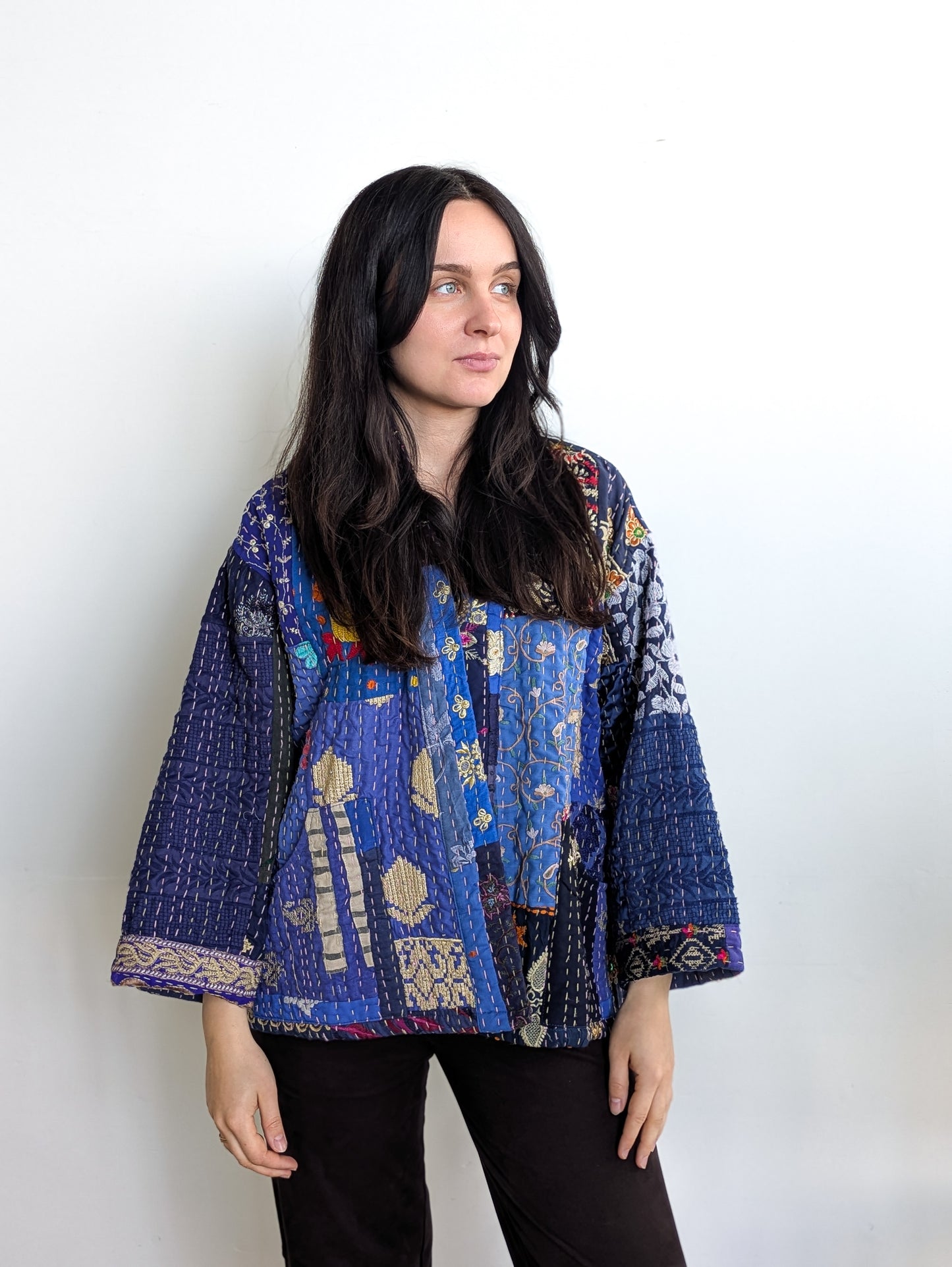 WAUW - Gitte jakki blár - One Size