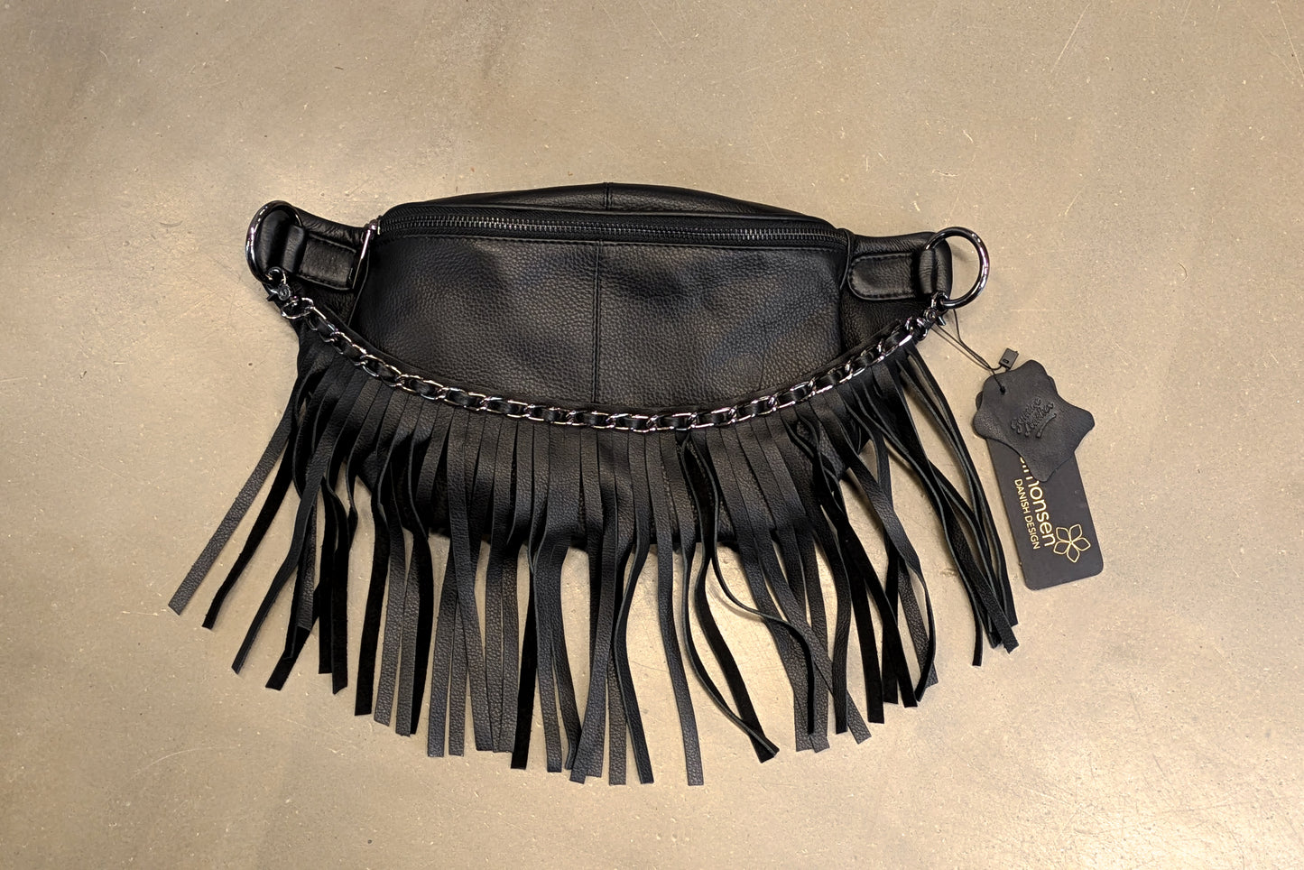 Frigga Fringe Bumbag - Black/silver