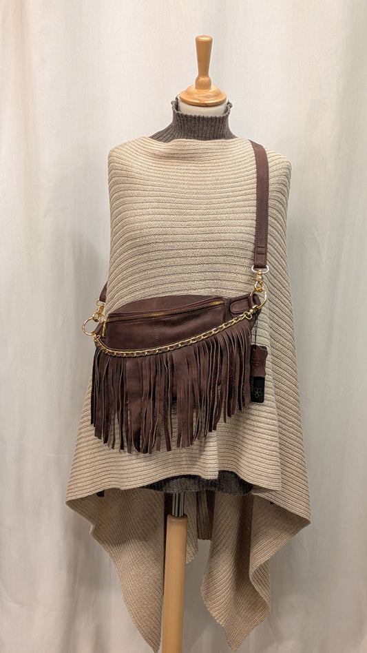 Frigga Fringe Bumbag - Brown