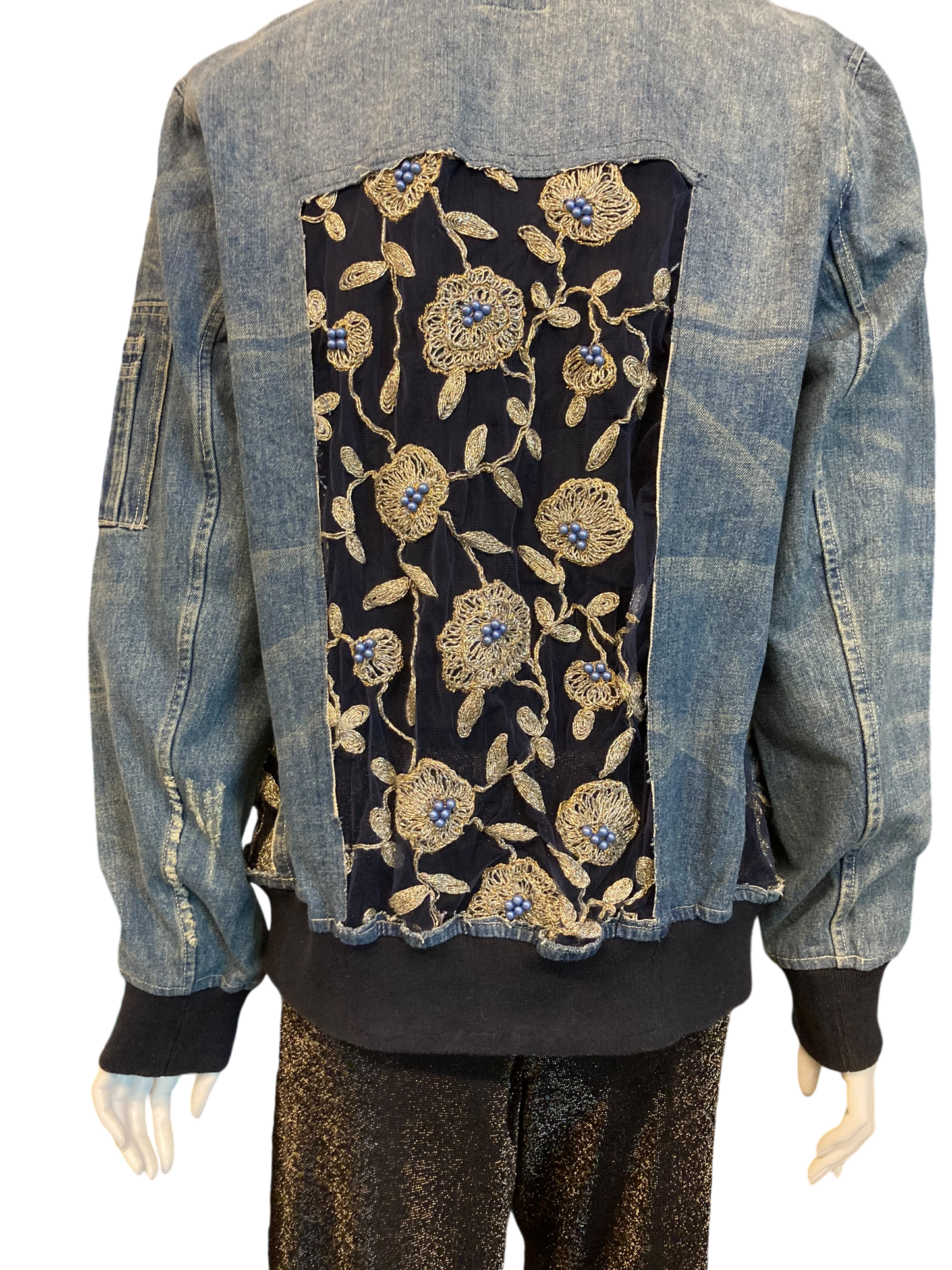 Cofur Lace Denim Jacket - L