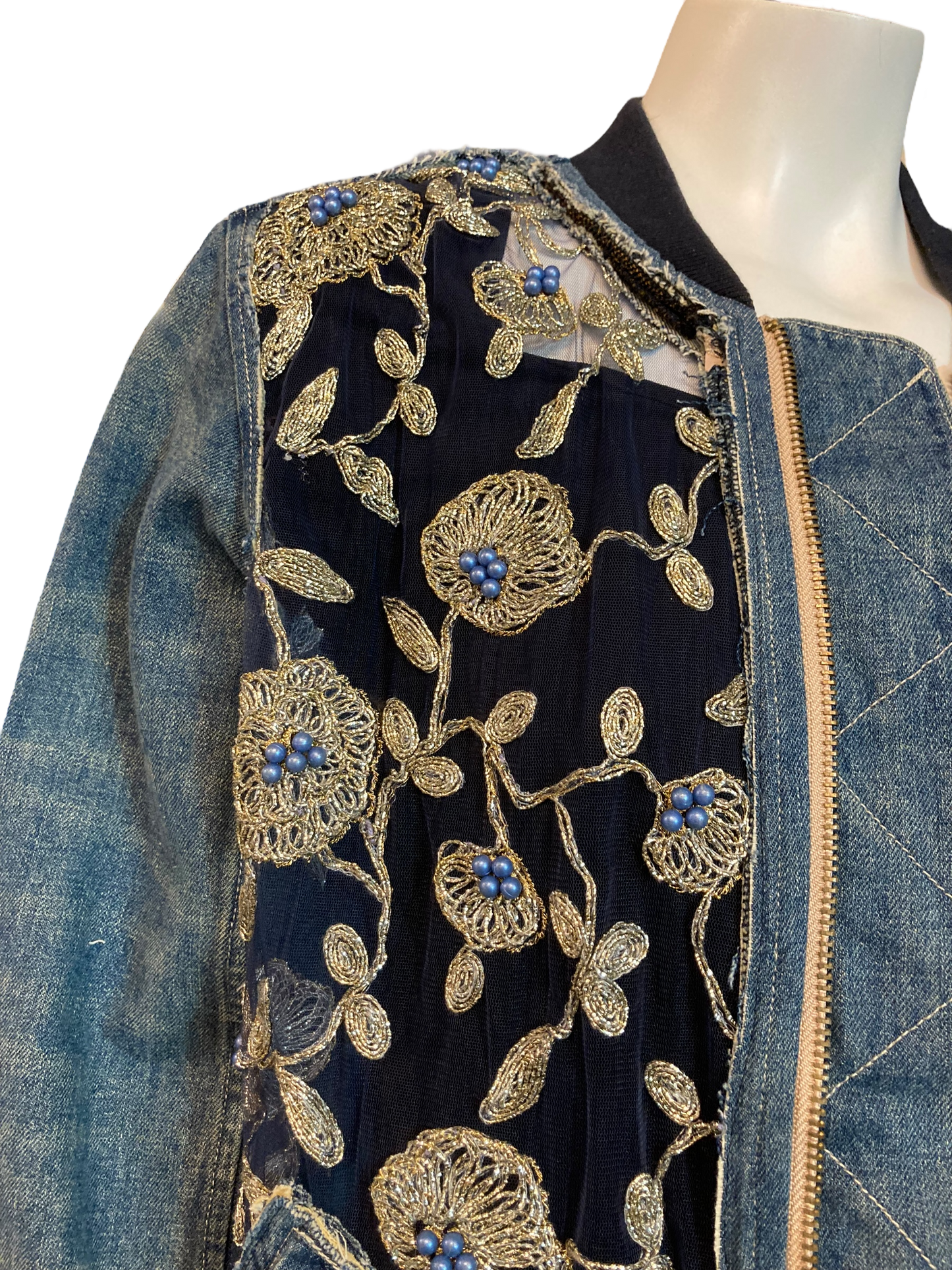 Cofur Lace Denim Jacket - L