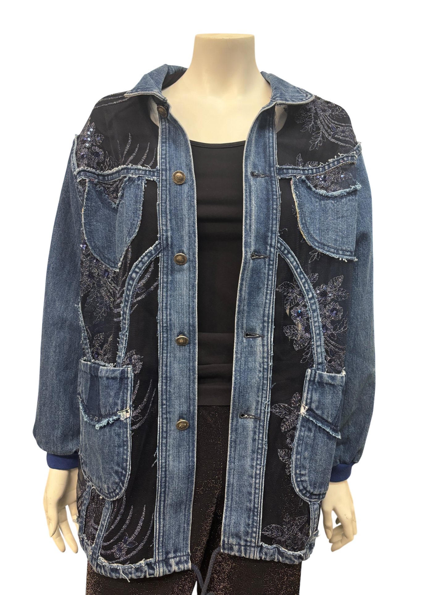 Cofur Lace Denim Jacket Long- XL