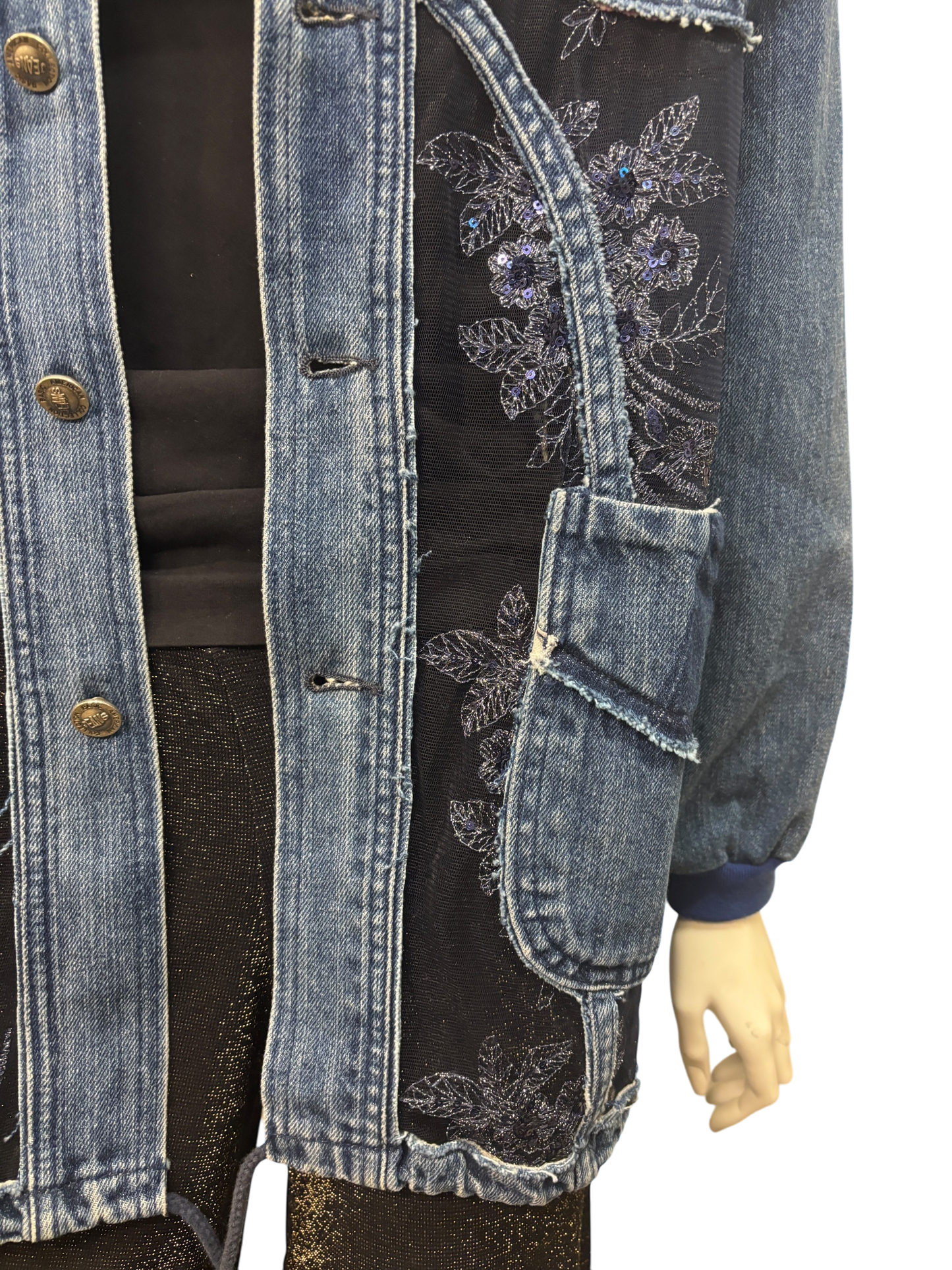 Cofur Lace Denim Jacket Long- XL