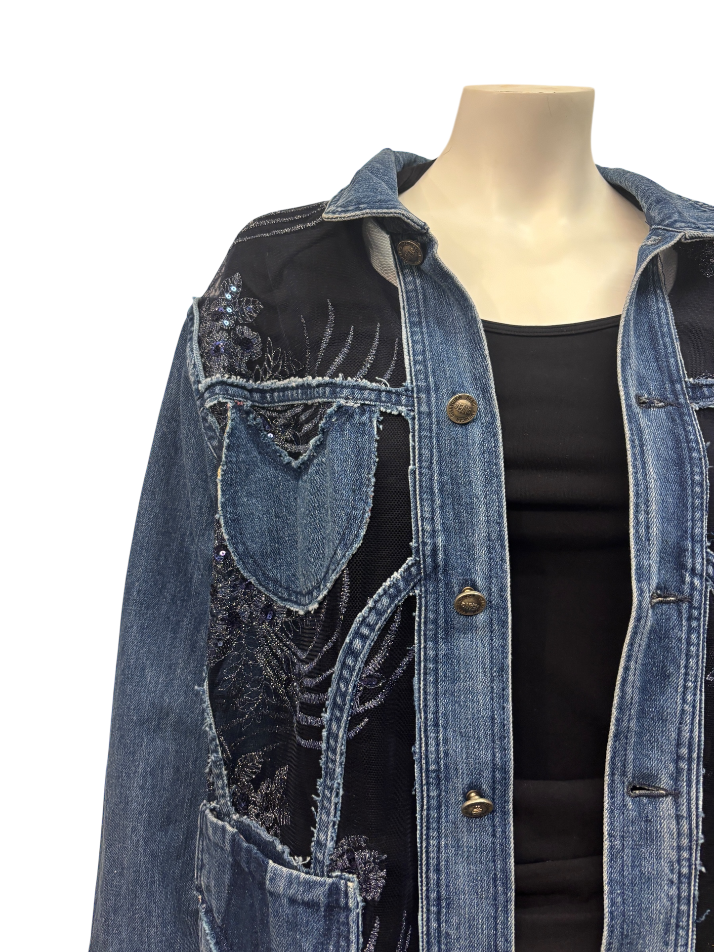 Cofur Lace Denim Jacket Long- XL