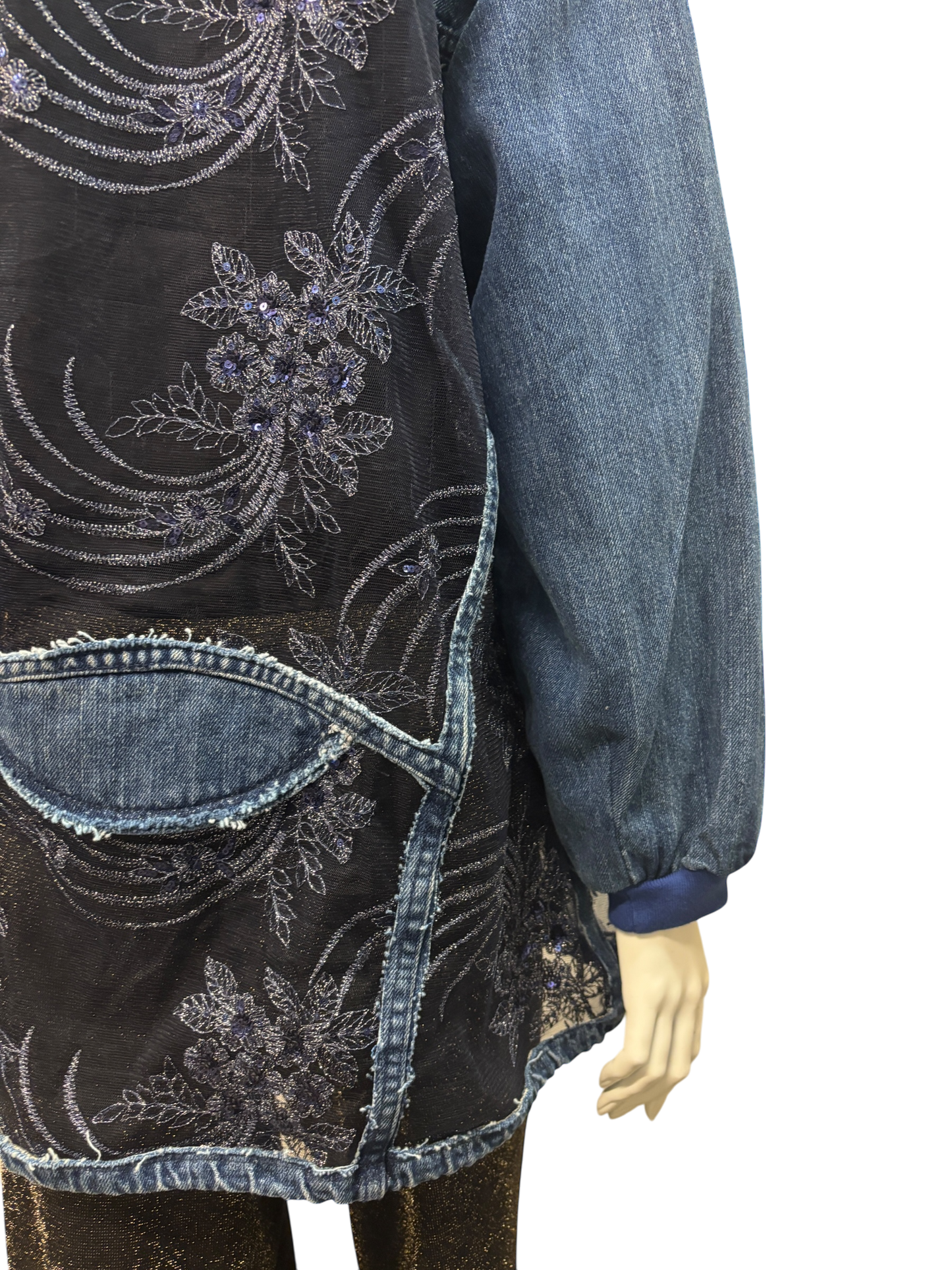 Cofur Lace Denim Jacket Long- XL