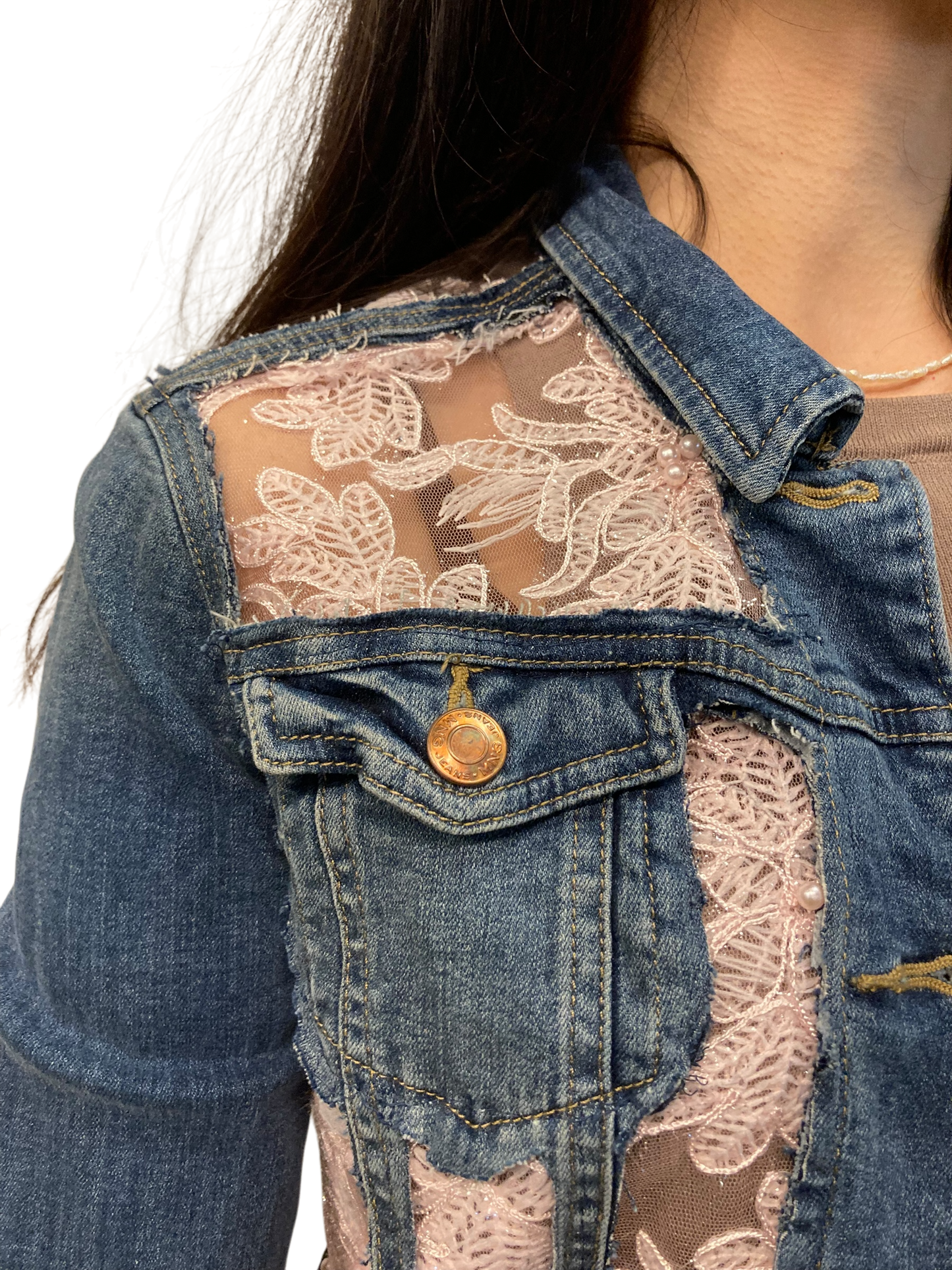 Cofur Lace Denim Jacket - S