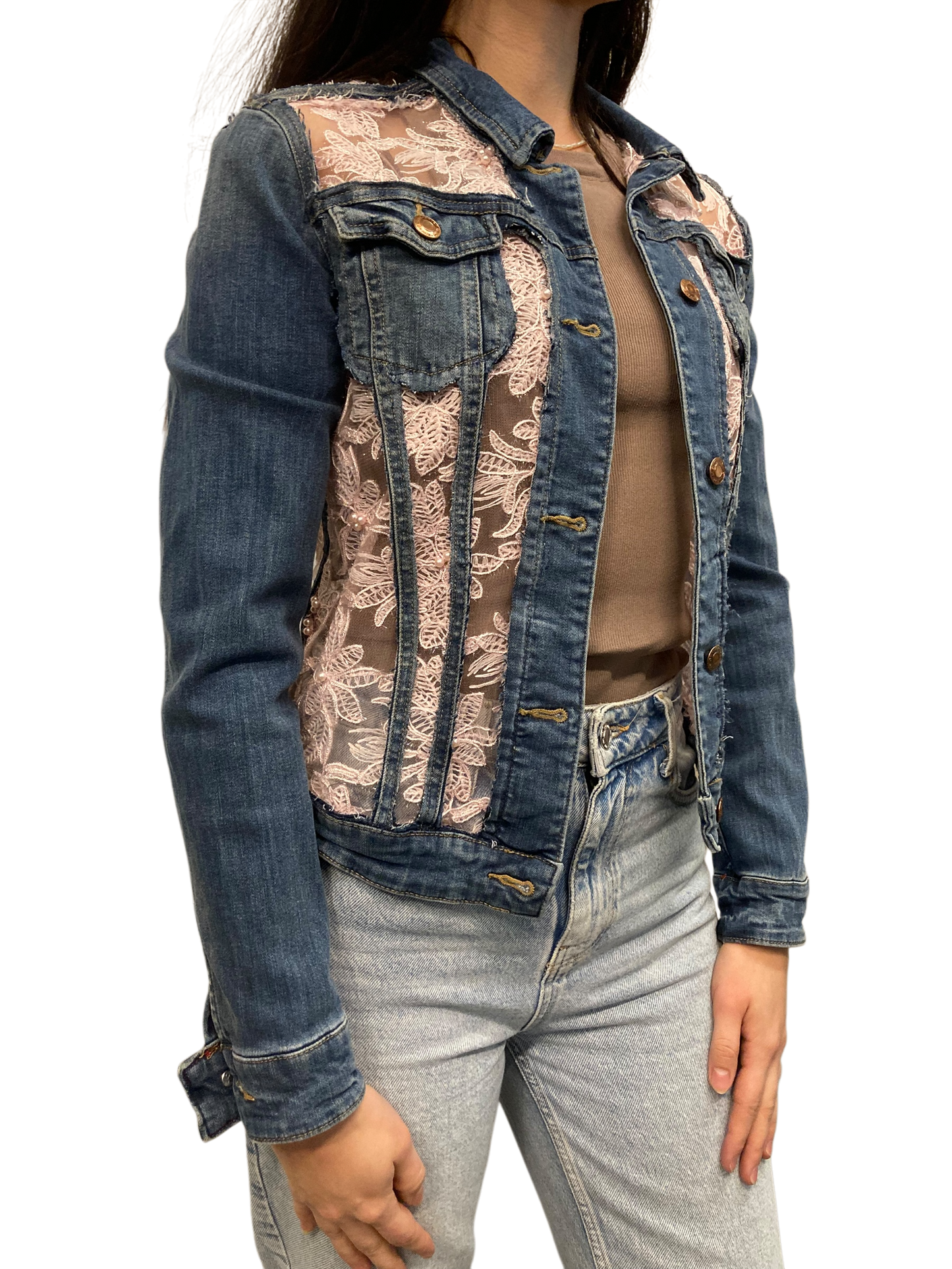 Cofur Lace Denim Jacket - S