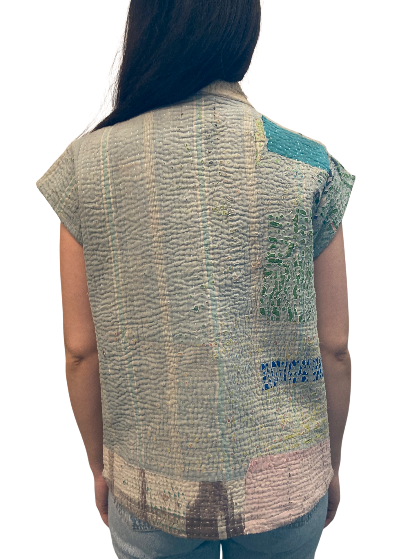 Cofur  Kantha vest w/belt - One size