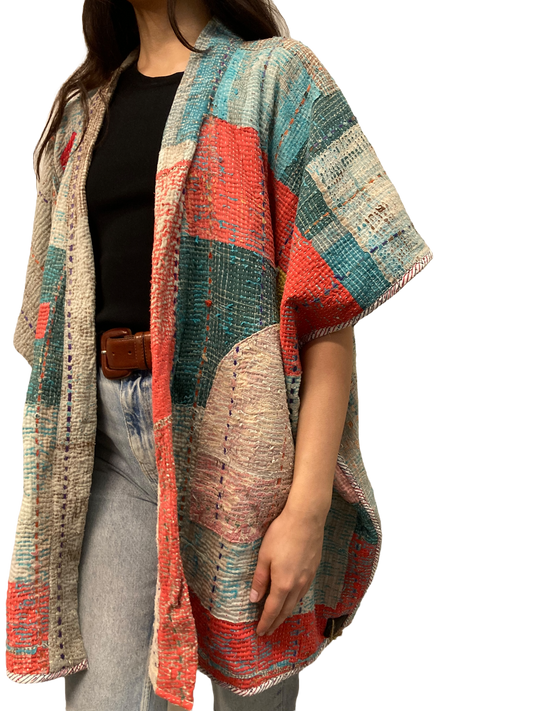 Cofur  Kantha Poncho - One size