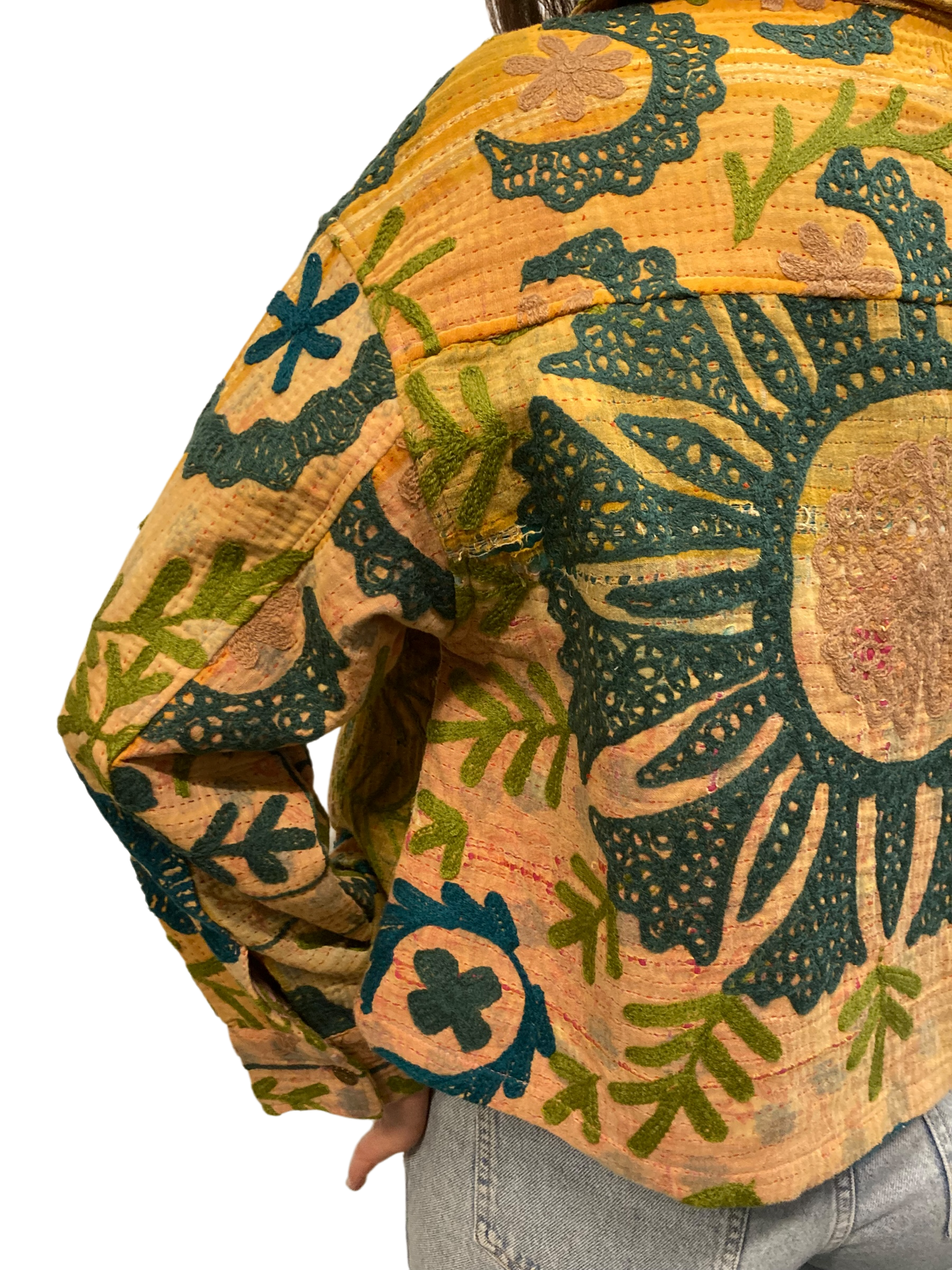 Cofur Kantha Jacket w/front pockets - One size