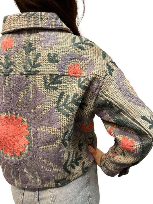 Cofur Kantha Jacket w/front pockets - One size