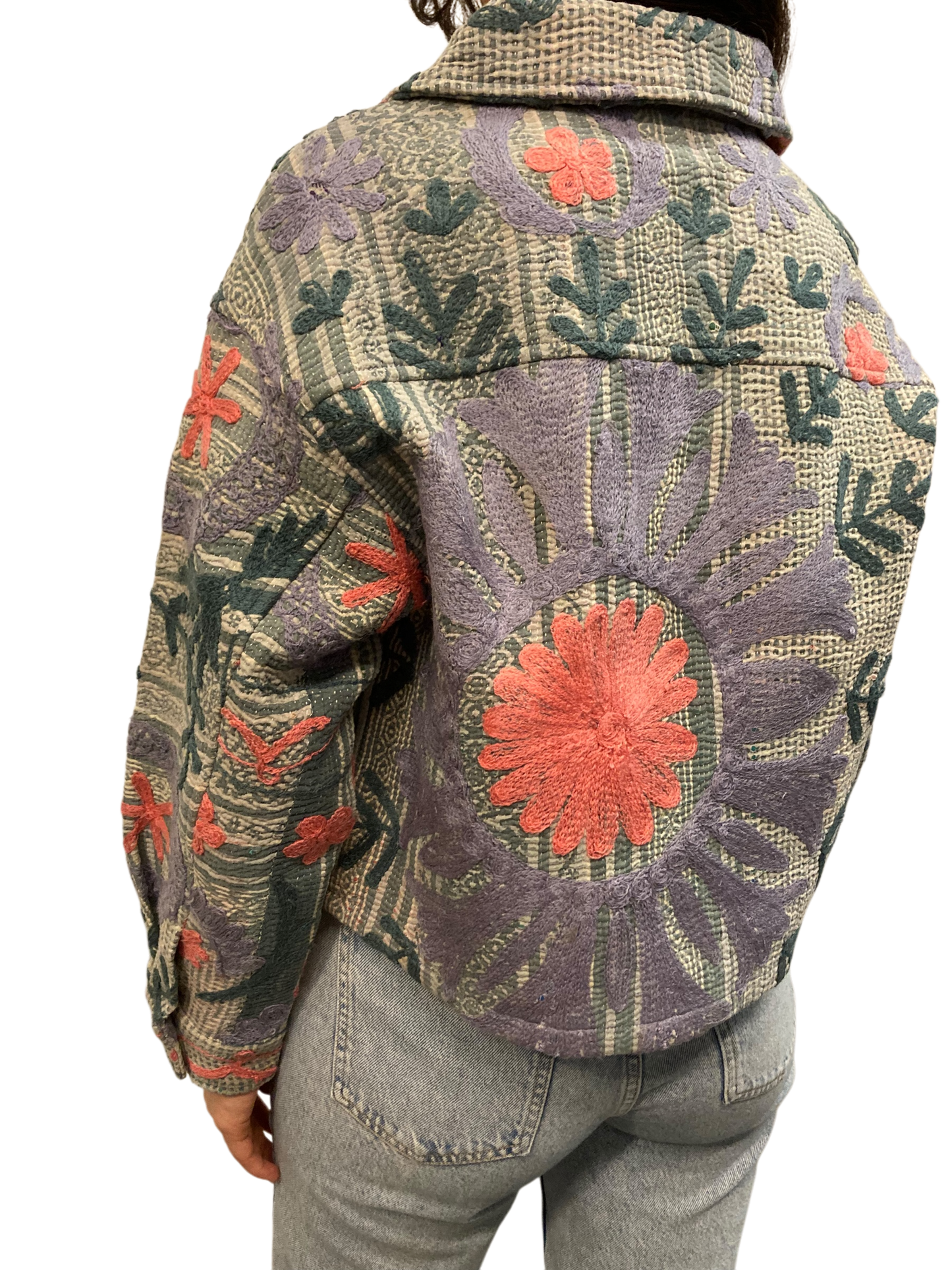 Cofur Kantha Jacket w/front pockets - One size