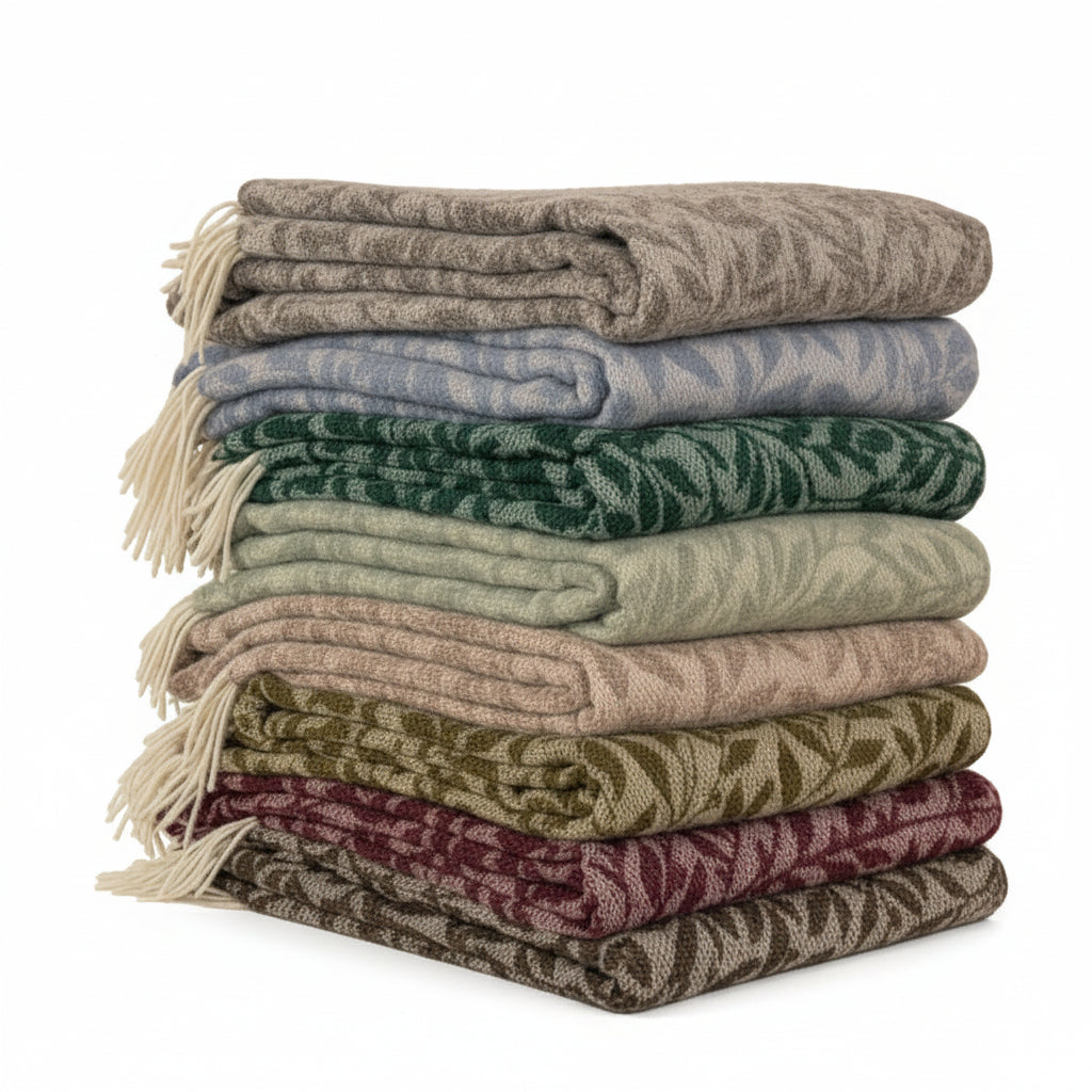 Mjúk ullarteppi Leaves