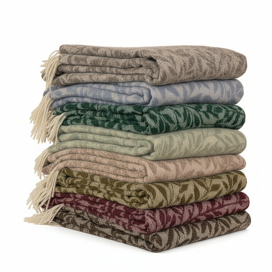 Mjúk ullarteppi Leaves