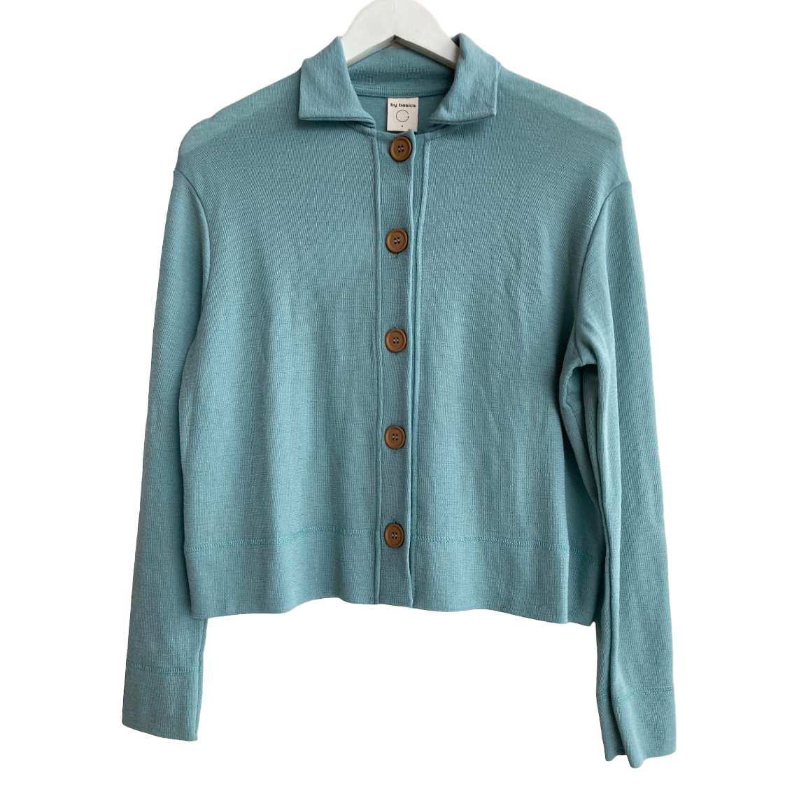 by basics – Merino Cardigan M/Kraga (Seafoam Green)