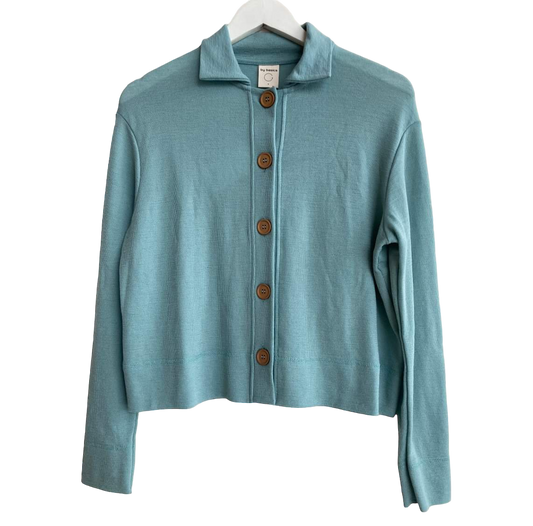 by basics – Merino Cardigan M/Kraga (Seafoam Green)