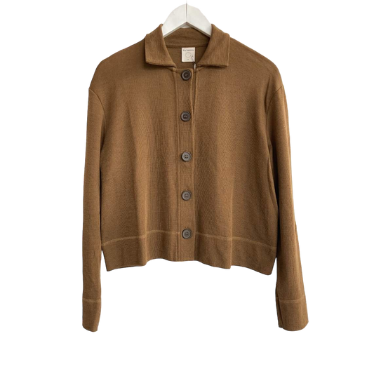 by basics – Merino Cardigan M/Kraga (Bronze)