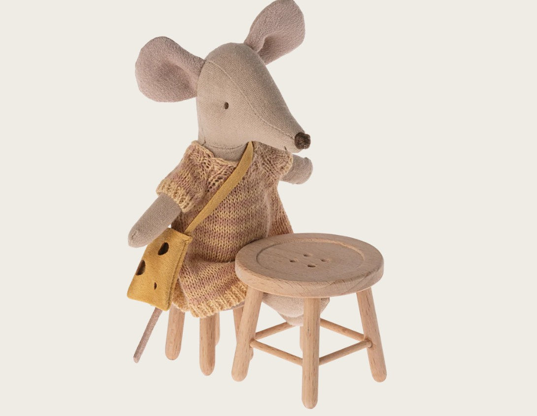 Maileg - Table and stool set, Mouse