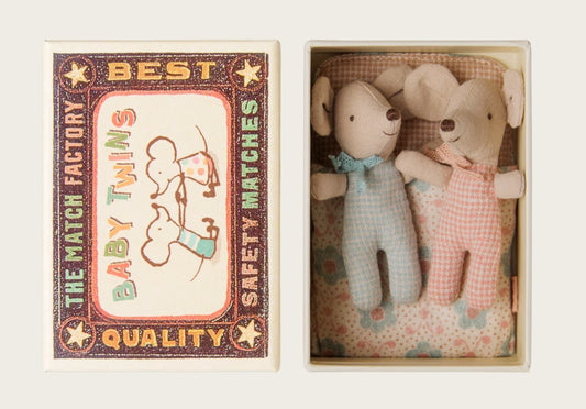 Maileg – Twins, Baby mice in a matchbox