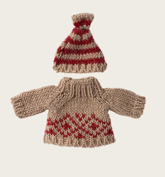 Maileg – Knitted sweater and hat Mom/Dad