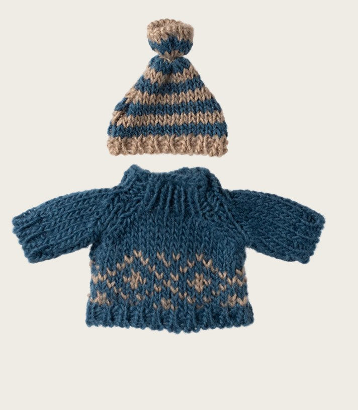 Maileg – Knitted sweater and hat Mom/dad