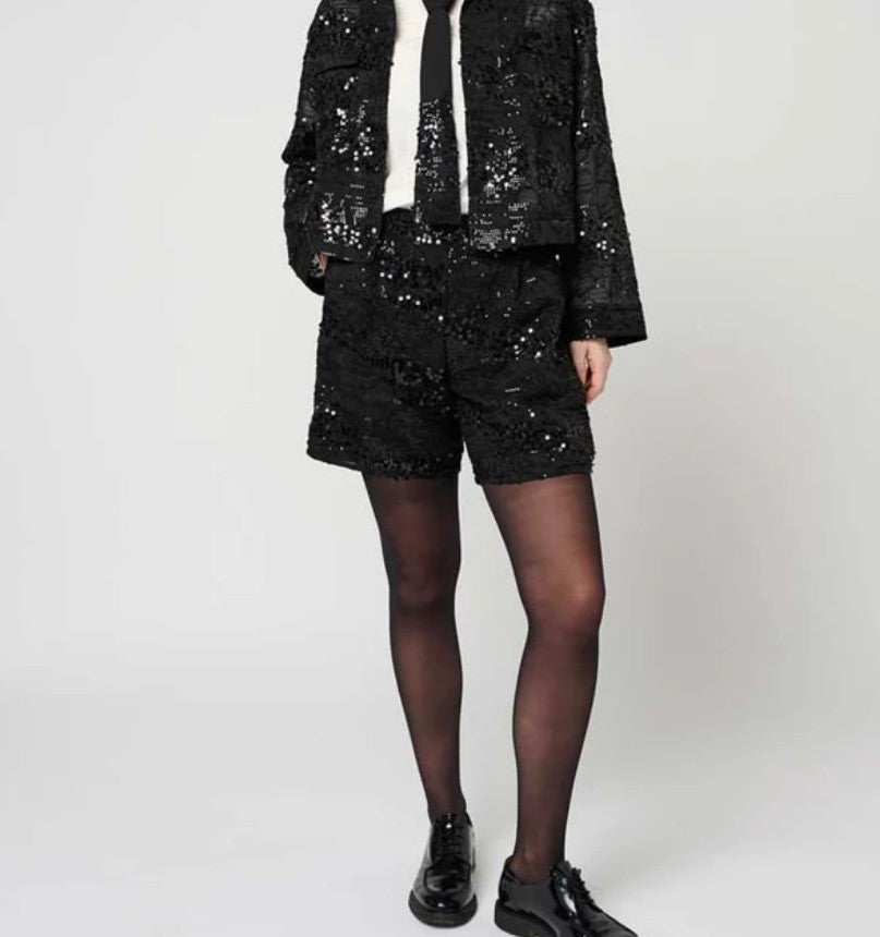 Costamani - Pallíettu Shorts - Svartar