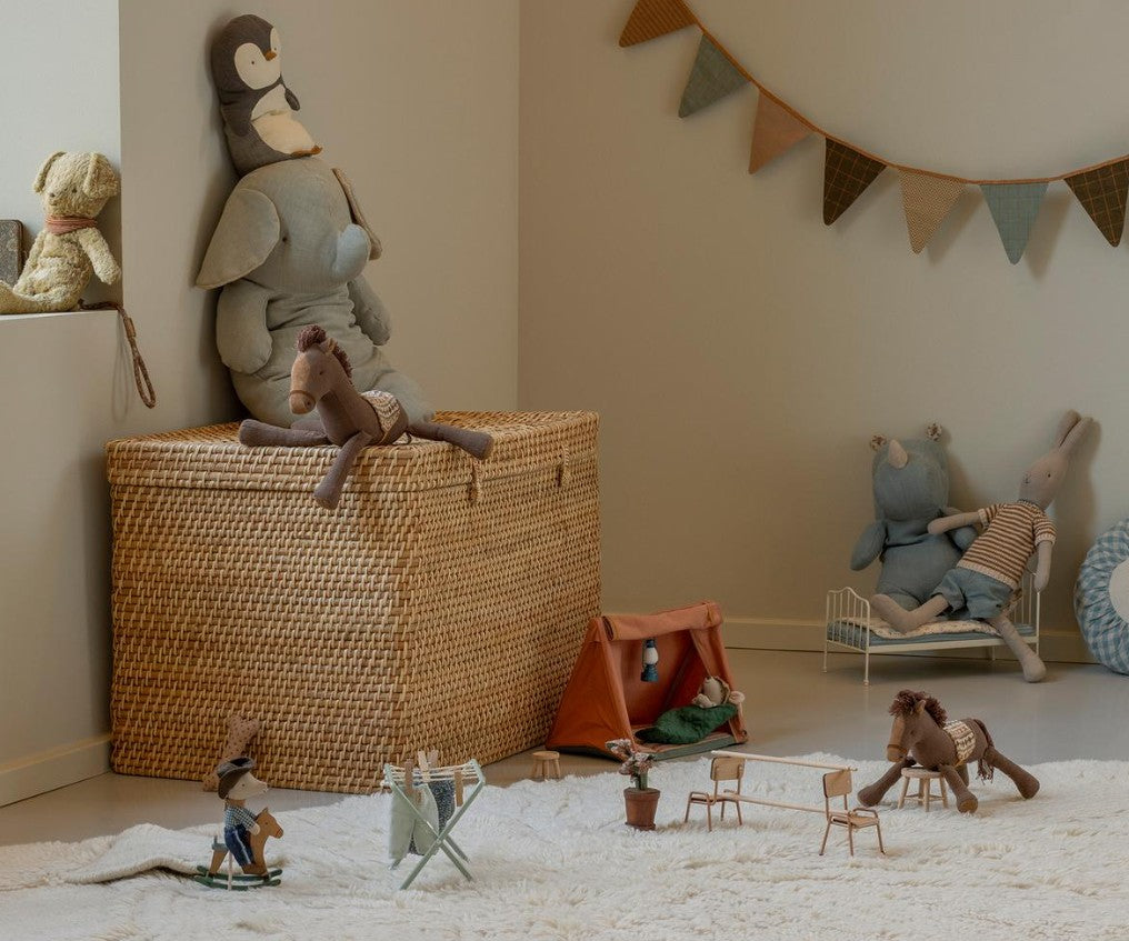 Maileg – Cowboy mouse on a rocking horse, Little brother