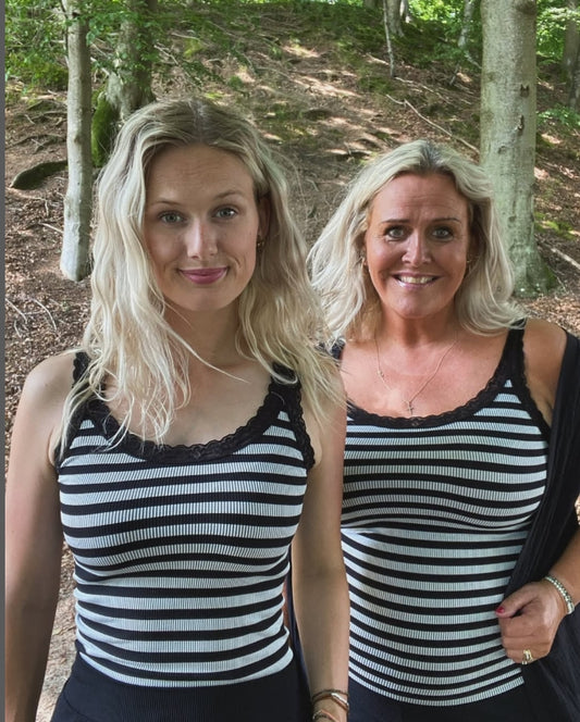 Nærfatasett - Röndótt Sv/hv