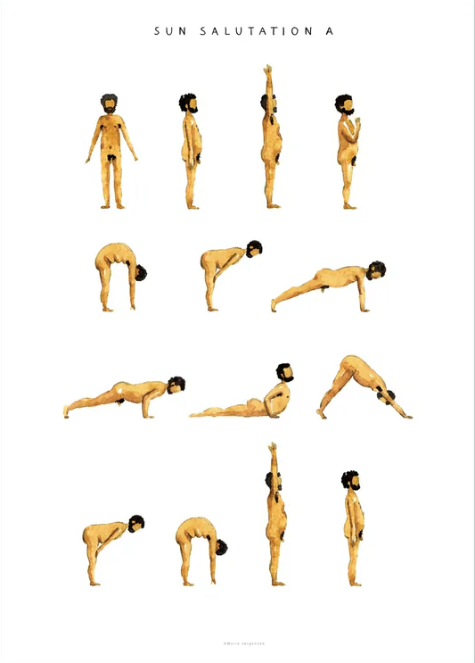 Sun Salution A men A3 - Yoga Prints