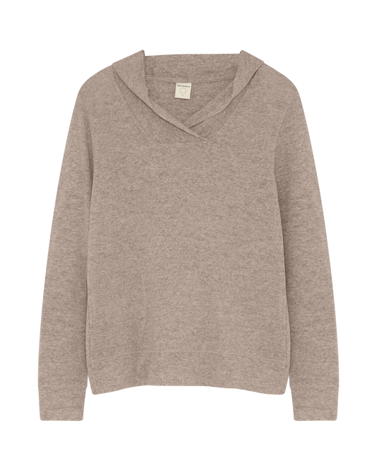 by basics – Merino hettupeysa með vösum (Sand melange)