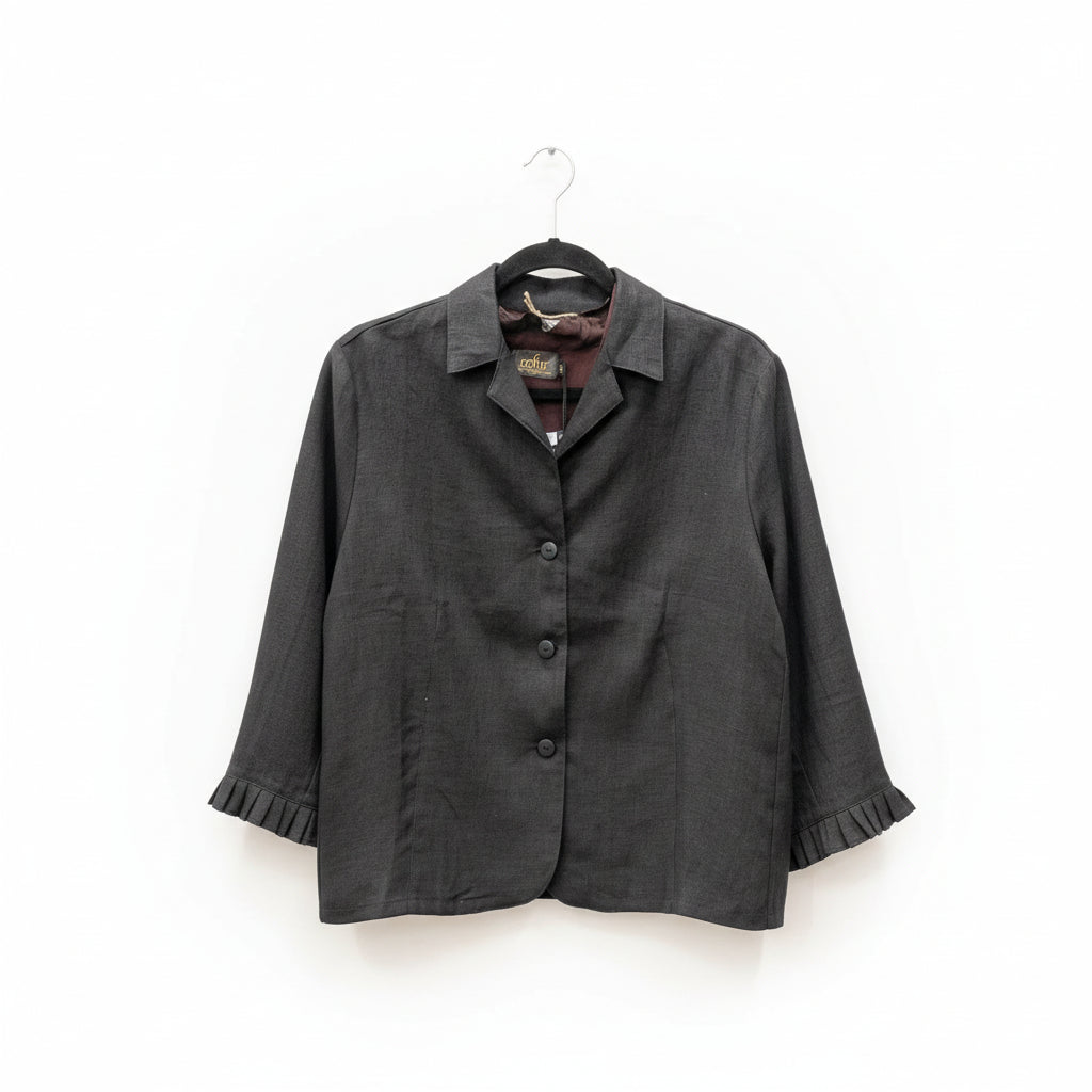 Vintage-style black linen jacket