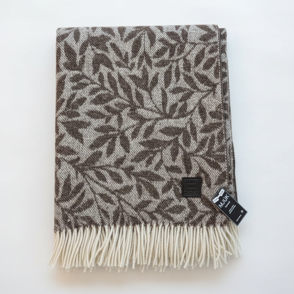 Mjúk ullarteppi - Leaves