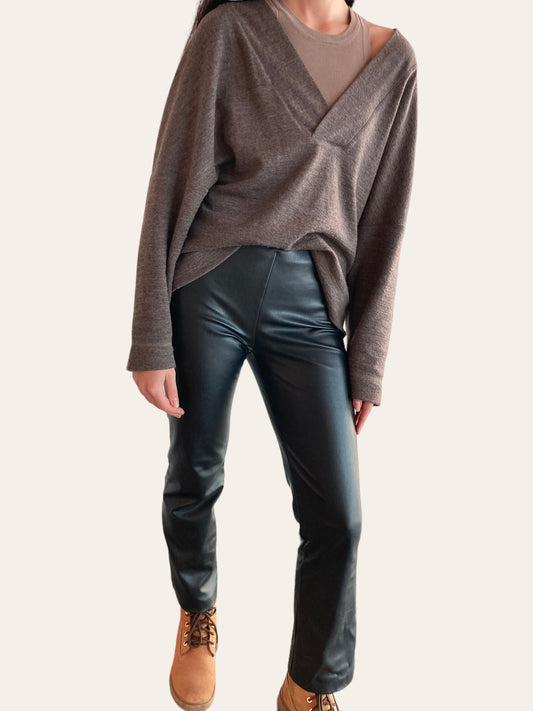 by basics (14013) – Peysa V-hálsmál Merinó/lífræn bómull - einlitir