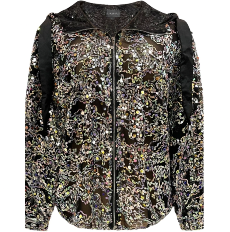 Þorragóss - palliettu hettupeysa